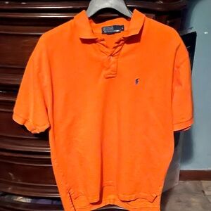 Mens large orange Polo by Ralph Lauren Men's Short Sleeve Shirt!